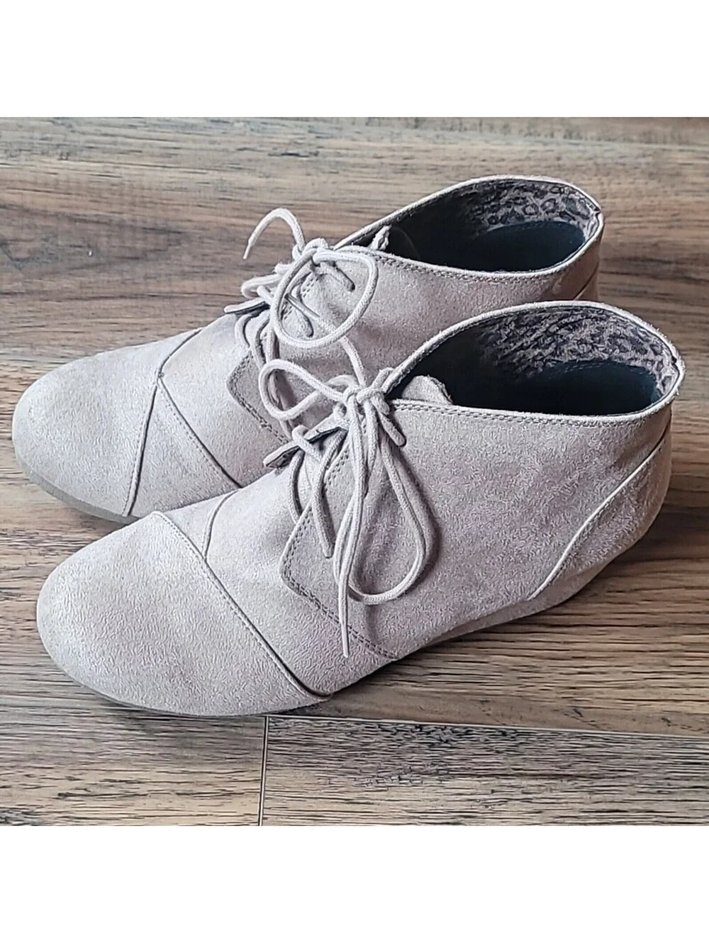 Cityclassified Wedge Ankle Booties, Size 10, Tan Suede, Boutique